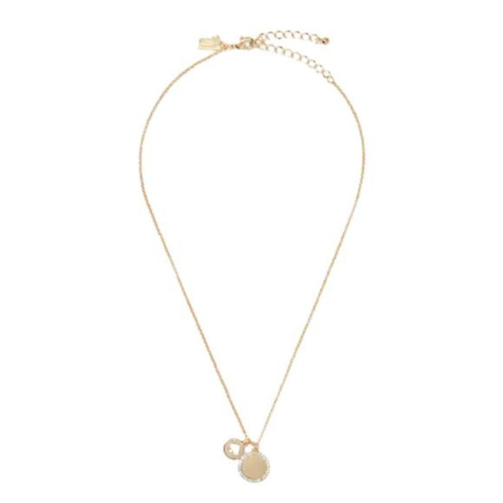 NWT Kate Spade Spot the Spade Pave Charm Pendant Necklace in Gold - Picture 2 of 4